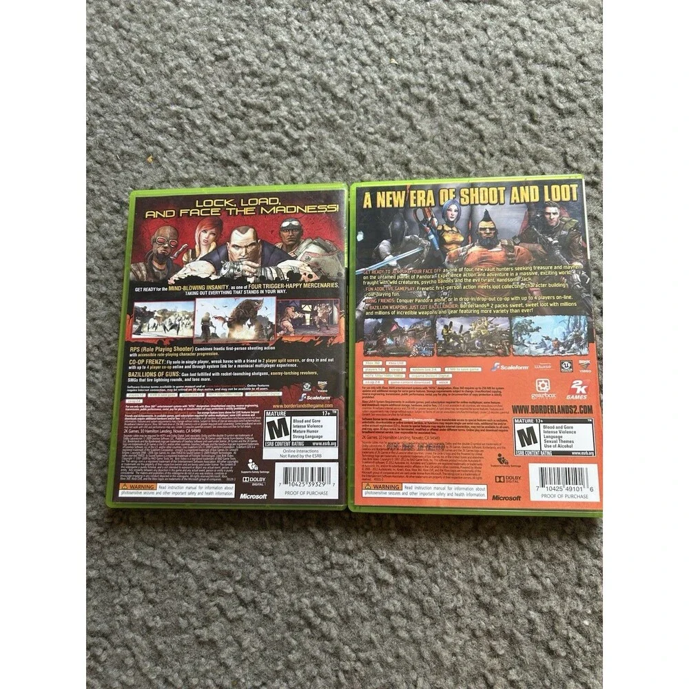 Borderlands 1 & 2 Video Game Xbox 360